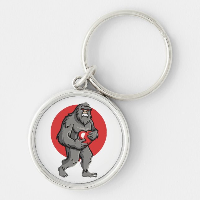 bigfoot heart valentines day keychain (Front)