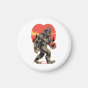 bigfoot heart valentines day magnet