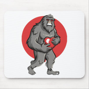 bigfoot heart valentines day mouse pad