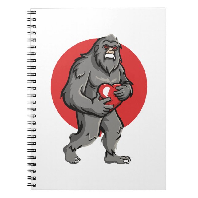 bigfoot heart valentines day notebook (Front)