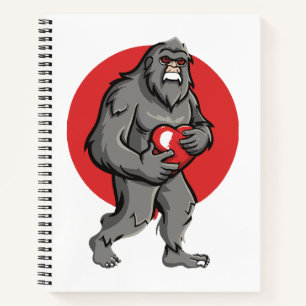bigfoot heart valentines day notebook