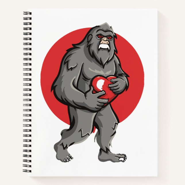 bigfoot heart valentines day notebook (Front)