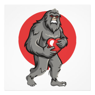 bigfoot heart valentines day photo print