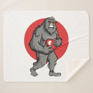 bigfoot heart valentines day sherpa blanket