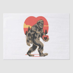 bigfoot heart valentines day tissue paper
