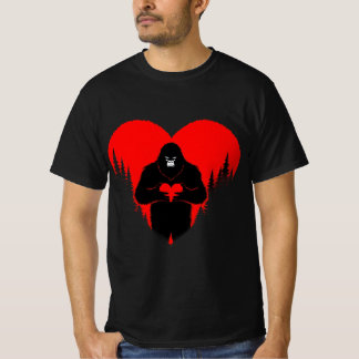 Bigfoot Heart Valentines Day Unisex Tee, Love T-Shirt