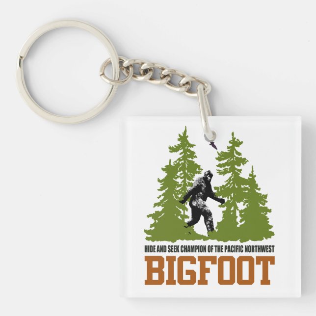 Bigfoot Hide and Seek Champion Pacific Northwest Keychain (Front)