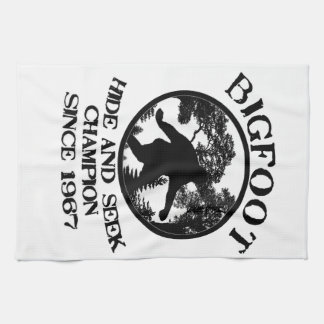 Bigfoot Hide and Seek Champion Since 1967 Kitchen Towel