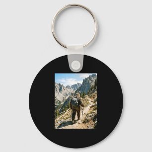 Bigfoot hiking funny sasquatch backpacking keychain