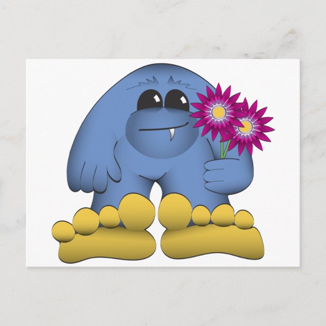 Bigfoot Holding Flowers Postcard (Front)