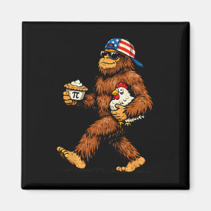Bigfoot Holding Pi Math Chicken Funny Pi Day Teach Magnet