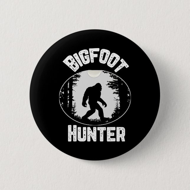 Bigfoot Hunter Sasquatch Funny Humour  2 Inch Round Button (Front)