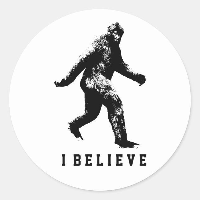 Bigfoot I Believe Classic Round Sticker (Front)