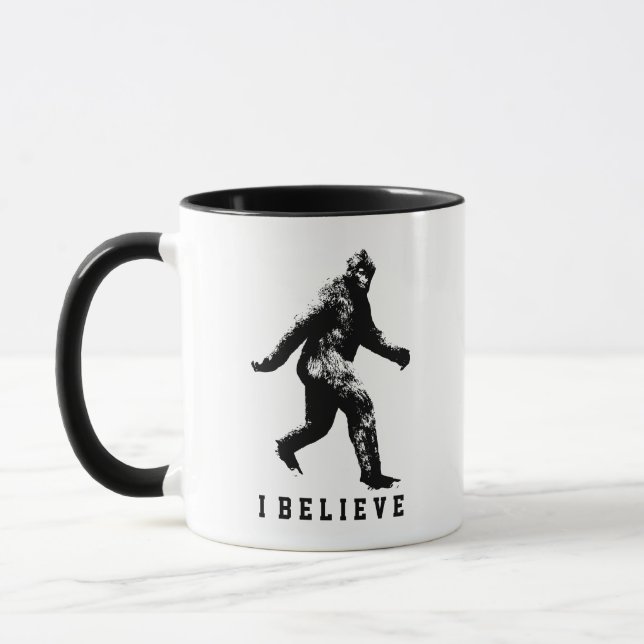 Bigfoot I Believe Customizable Text Mug (Left)