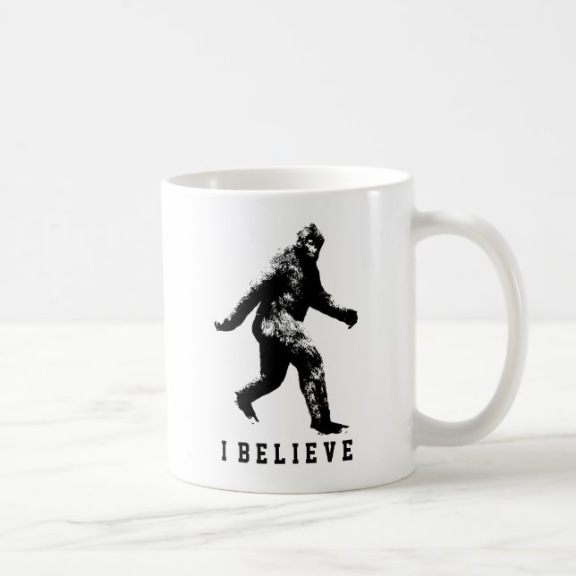 Bigfoot I Believe Customizable Text Mug (Right)