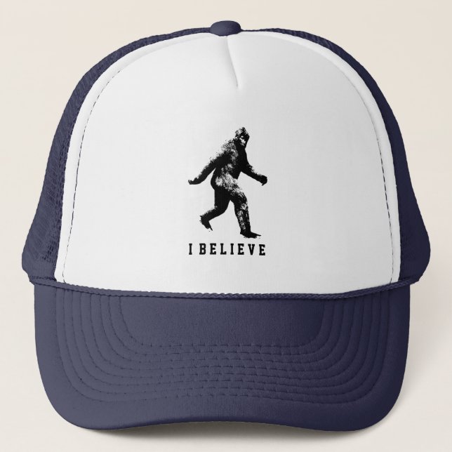 Bigfoot I Believe Customizable Text Trucker Hat (Front)