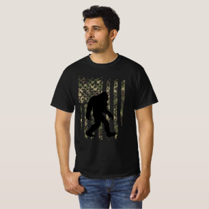 Bigfoot I Believe Sasquatch American USA Flag T-Shirt