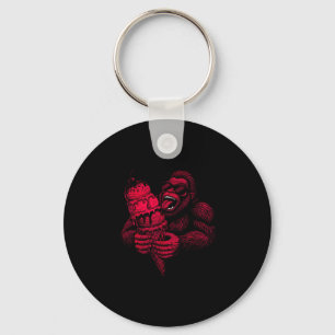 Bigfoot ice cream lover retro summer funny cryptid keychain