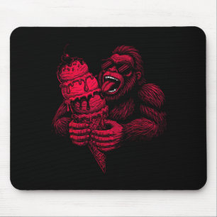 Bigfoot ice cream lover retro summer funny cryptid mouse pad