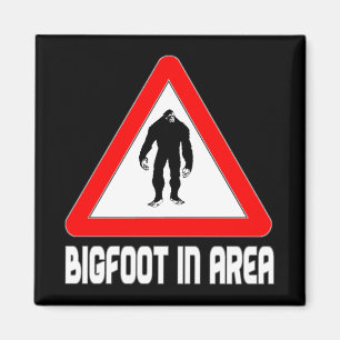 Bigfoot in Area Warning Sign Magnet