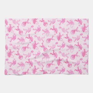 Bigfoot in Love :Pink Valentine Yeti Kitchen Towel