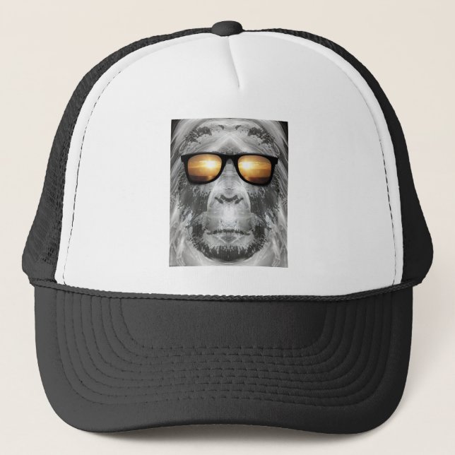 Bigfoot In Shades Trucker Hat (Front)