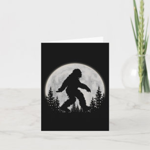 Bigfoot In The Forest Funny Sasquatch Bigfoot Moon Card