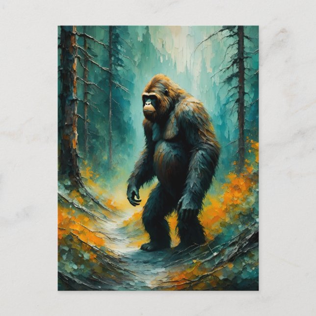 Bigfoot in the woods Postcard (Front)