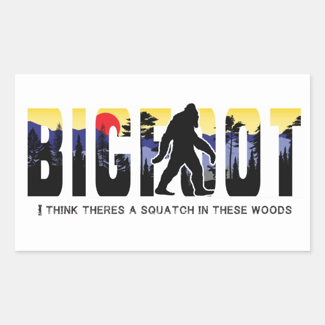 Bigfoot in the woods sticker, Bigfoot hide & seek Sticker (Front)