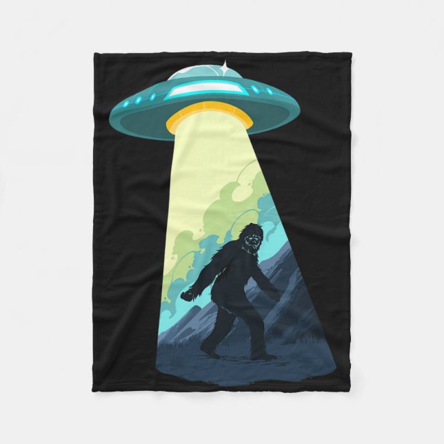 Bigfoot Is An Alien From A Ufo  Fleece Blanket (Front)
