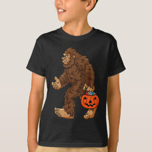 Bigfoot Jack O Lantern Fun Halloween Boys Kids Sas T-Shirt