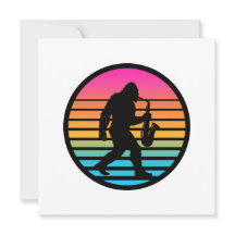 Bigfoot Jazz Saxophone Retro Sunset Design
