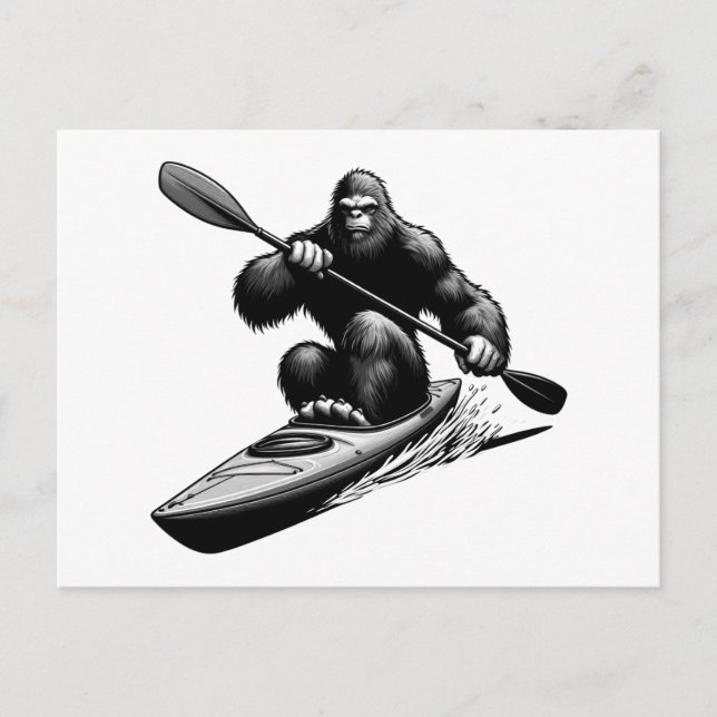 Bigfoot Kayak Holiday Postcard (Front)