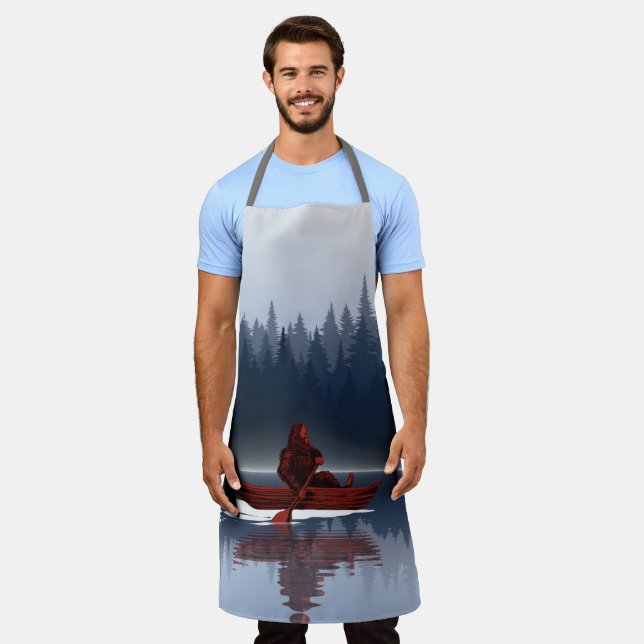 Bigfoot Lake Canoe Wilderness Pine Forest  Apron (Worn)