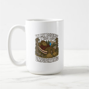 Bigfoot Left Unsupervised Funny Camping Vacation Coffee Mug