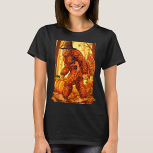 Bigfoot Lgrim Turkey Pumpkin Thanksgiving Day Funn T-Shirt