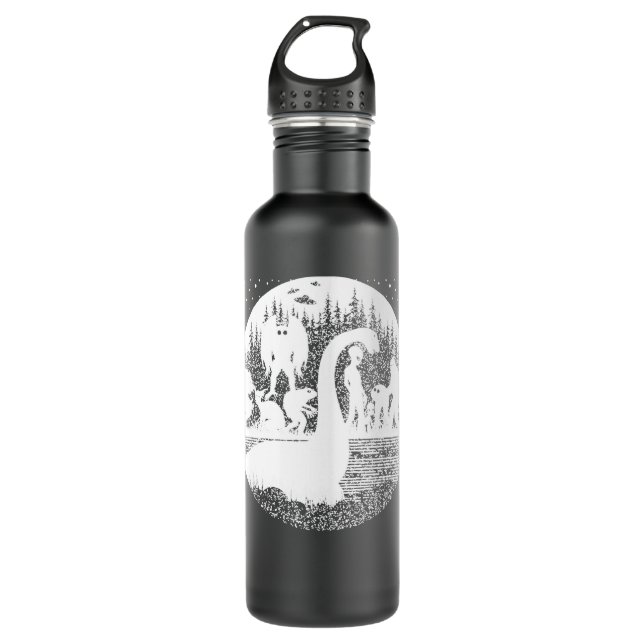 Bigfoot Loch Ness Monster Mothman And Aliens! Cryp 710 Ml Water Bottle (Front)