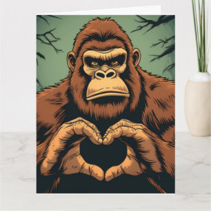 BIGFOOT LOVE YOU oversized GREETING CARD