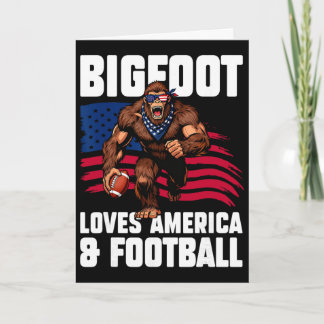 Bigfoot Loves America And Footll Funny 4th Of July Card