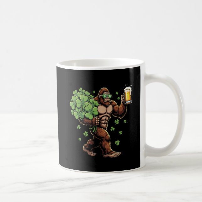 Bigfoot Lucky Clover & Brew Mug Funny Sasquatch (Right)