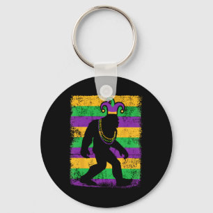 Bigfoot Mardi Gras Sasquatch Funny Men Kids Gift T Keychain