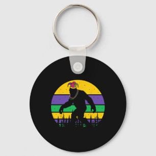 Bigfoot Mardi Gras Sasquatch Funny Men Kids Gift T Keychain