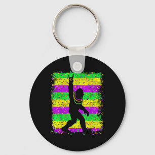 Bigfoot Mardi Gras Sasquatch Funny Men Kids Gift T Keychain