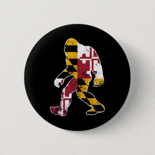 Bigfoot Maryland Flag State Sasquatch Men Women Ki 2 Inch Round Button