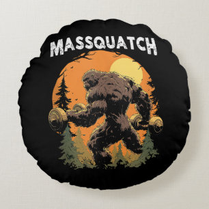 Bigfoot Massquatch Funny Round Pillow