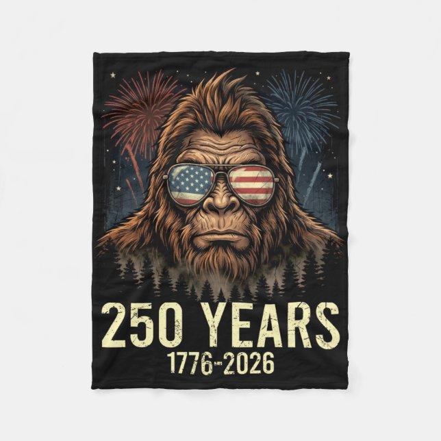 Bigfoot merica firework 4th of july 250 fleece blanket (Front)