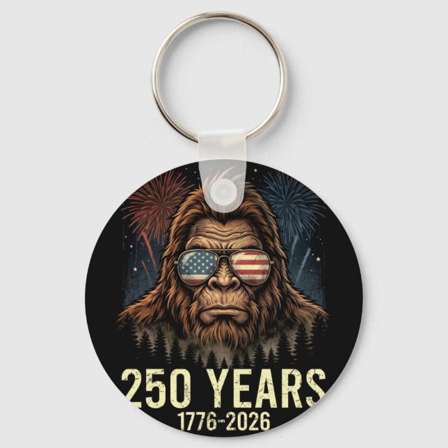 Bigfoot merica firework 4th of july 250 keychain (Front)