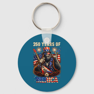 Bigfoot merica rock 4th of july eagle 250 keychain