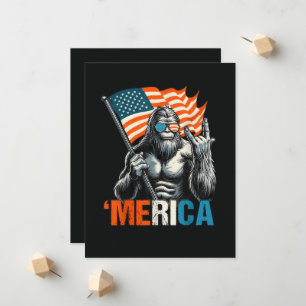 Bigfoot Merica Rock American Flag Announcement