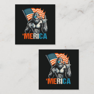 Bigfoot Merica Rock American Flag Card